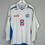 Shop 2008/09 CRUZ AZUL L/S AWAY SHIRT (L) UMBRO, classic football shirts, vintage football shirts & retro soccer jerseys at Cult Kits