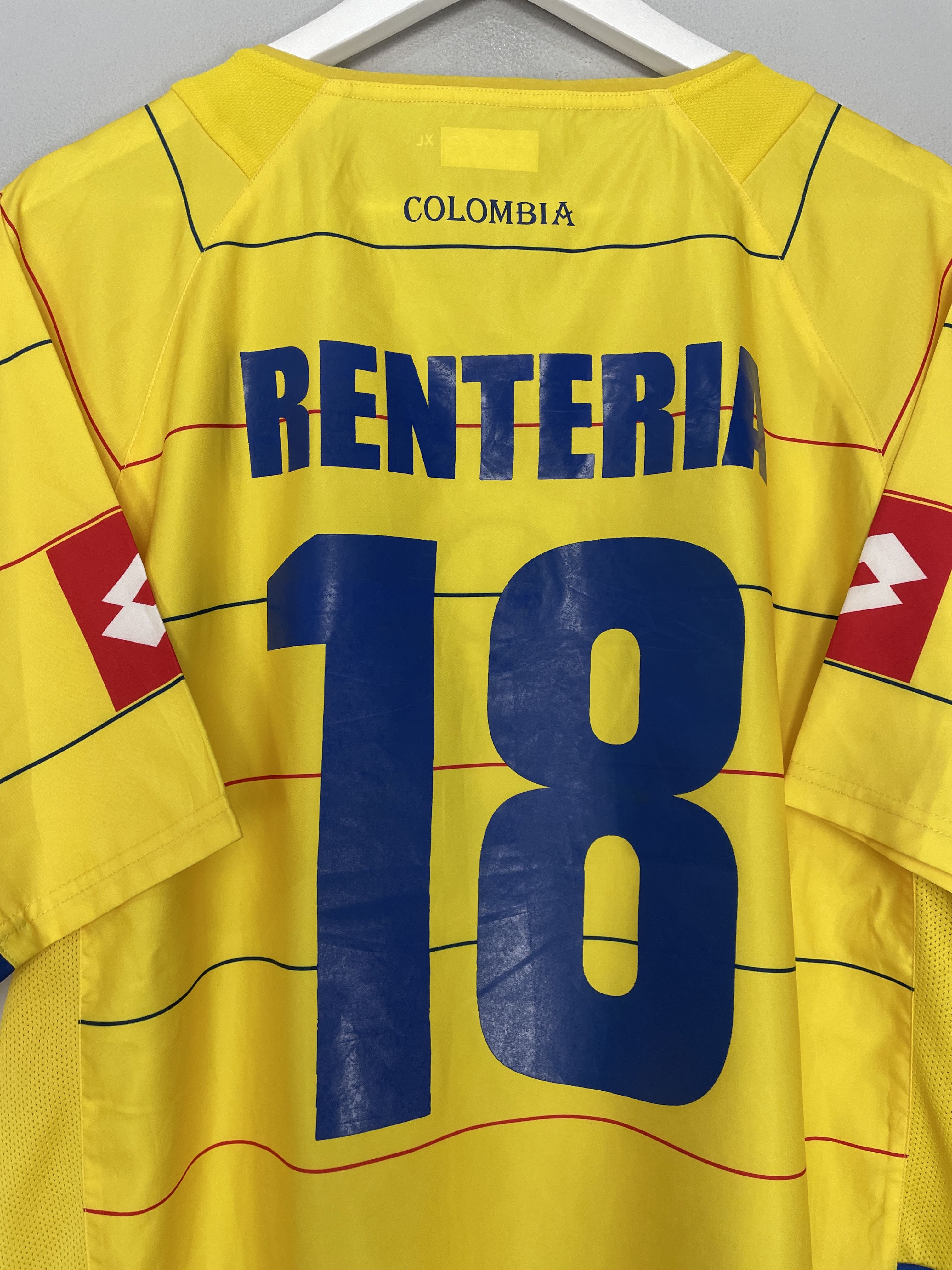 Shop 2004/06 COLOMBIA RENTERIA #18 HOME SHIRT (XL) LOTTO, classic football shirts, vintage football shirts & retro soccer jerseys at Cult Kits