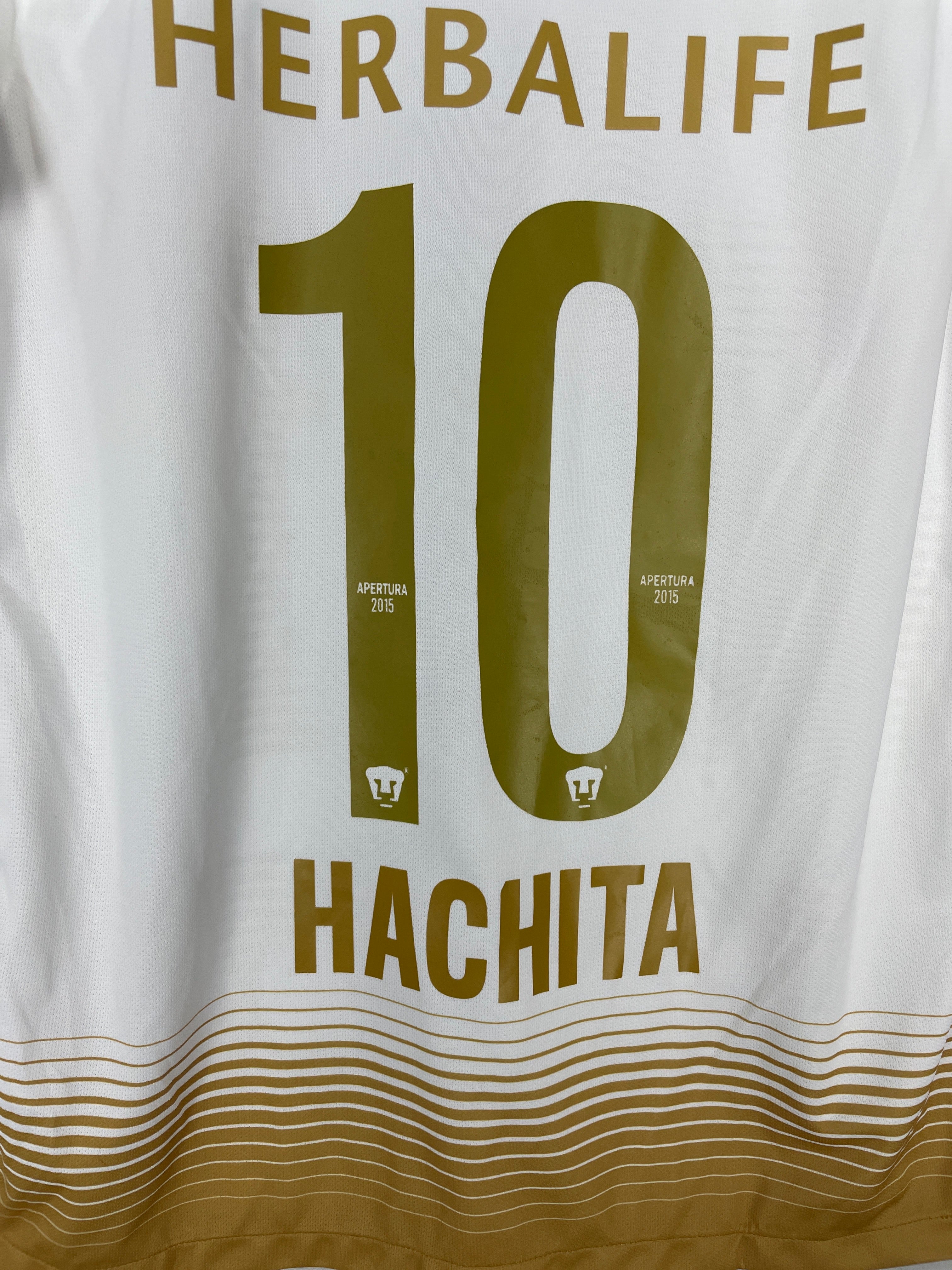Shop 2015/16 UNAM PUMAS HACHITA #10 HOME SHIRT (M) NIKE, classic football shirts, vintage football shirts & retro soccer jerseys at Cult Kits