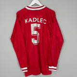 1994/95 KAISERSLAUTERN KADLEC #5 *SIGNED* L/S HOME SHIRT (L) ADIDAS