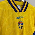 Shop 1994/95 SWEDEN HOME SHIRT (L) ADIDAS, classic football shirts, vintage football shirts & retro soccer jerseys at Cult Kits