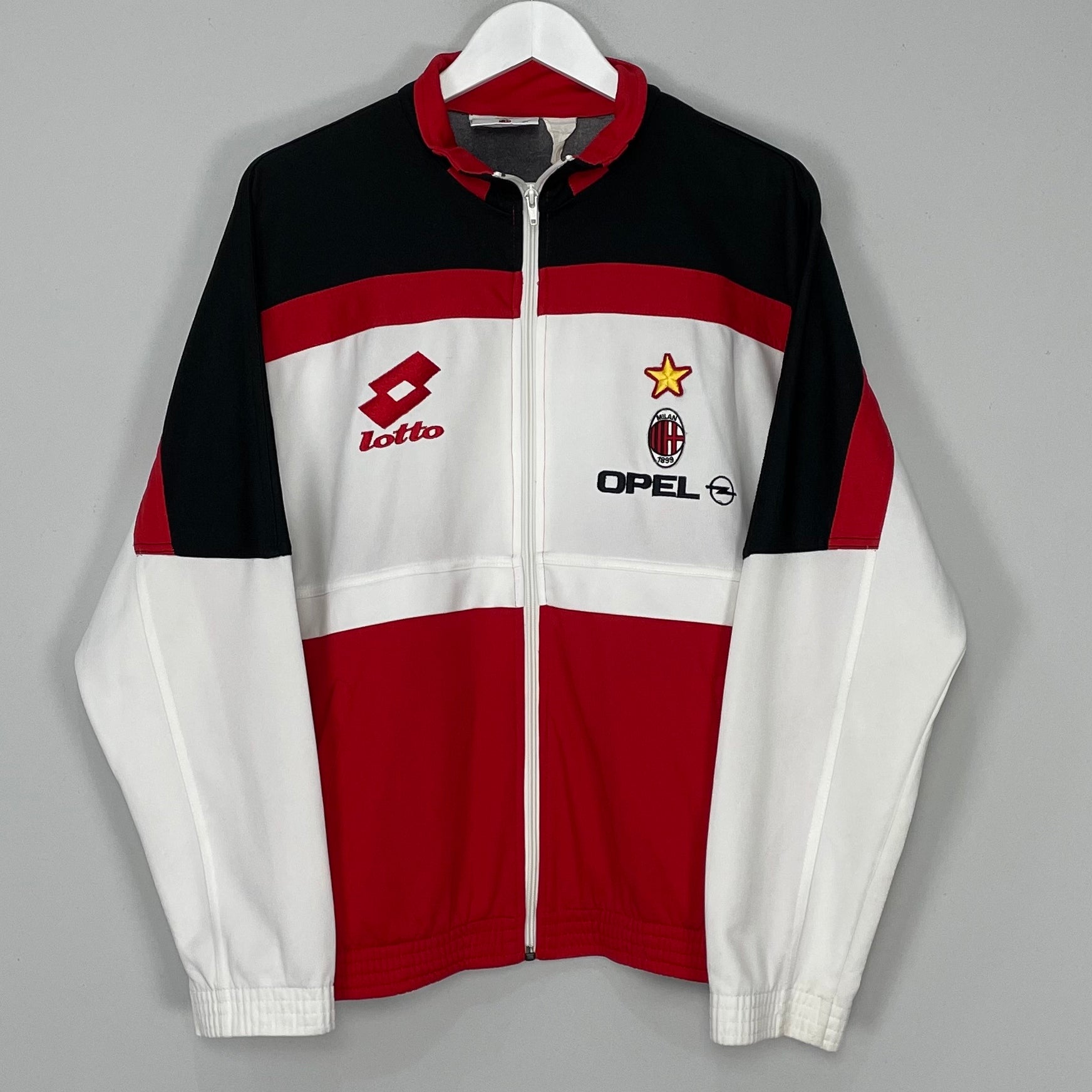 Shop 1995/96 AC MILAN TRACK JACKET (M) LOTTO, classic football shirts, vintage football shirts & retro soccer jerseys at Cult Kits