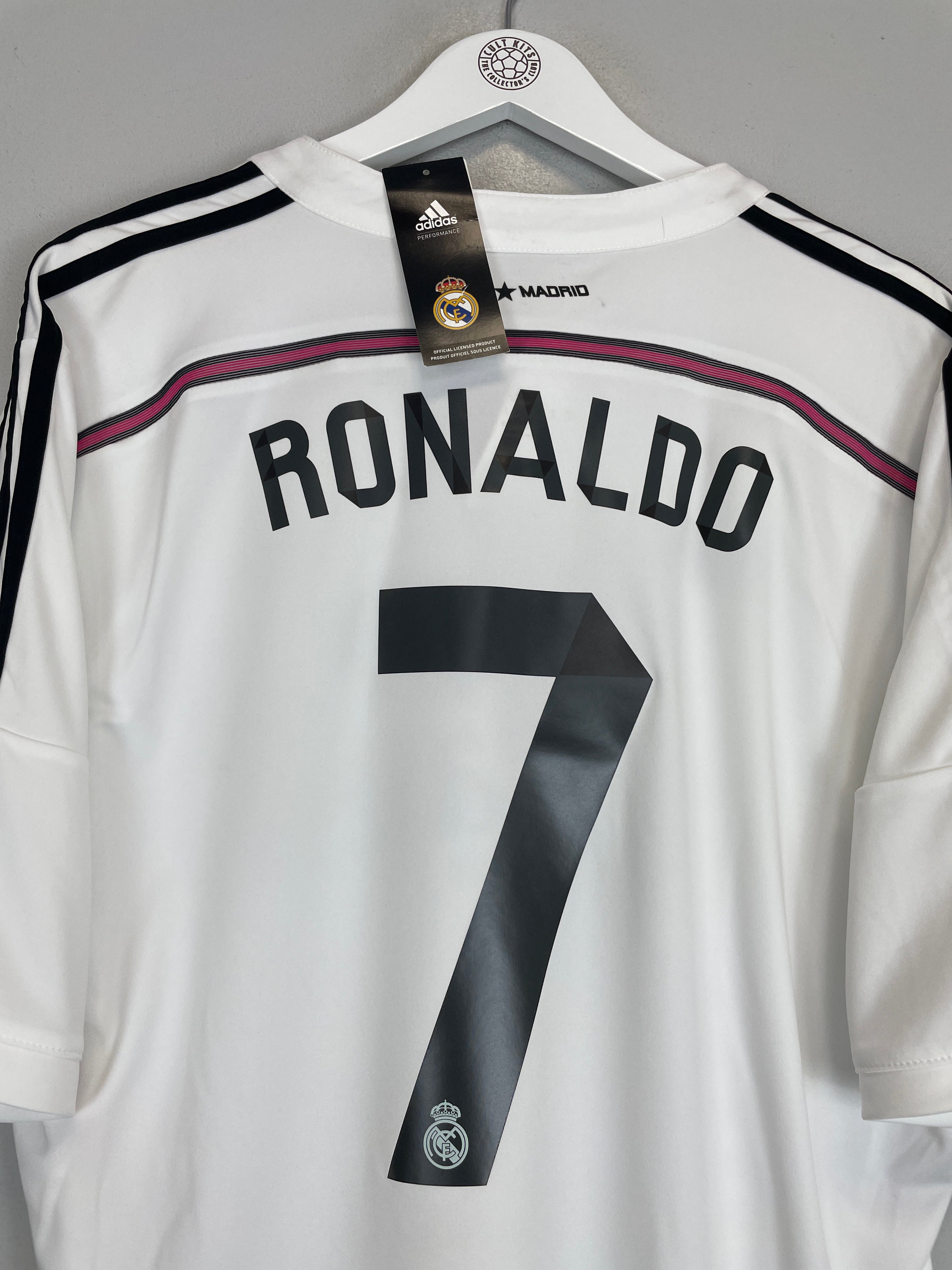 Shop 2014/15 REAL MADRID RONALDO #7 *BNWT* HOME SHIRT (XL) ADIDAS, classic football shirts, vintage football shirts & retro soccer jerseys at Cult Kits