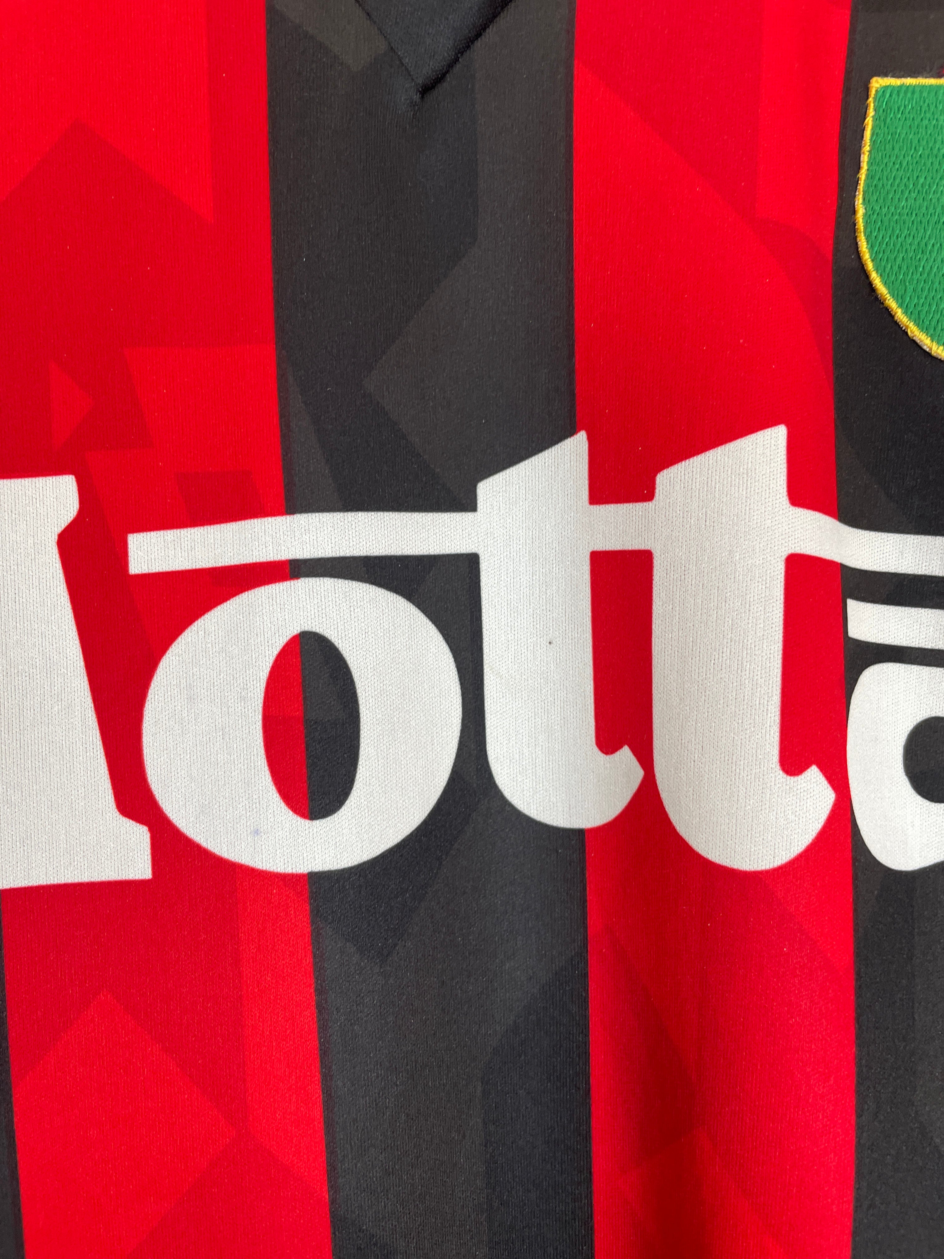 Shop 1993/94 AC MILAN BARESI #6 HOME SHIRT (L) LOTTO, classic football shirts, vintage football shirts & retro soccer jerseys at Cult Kits