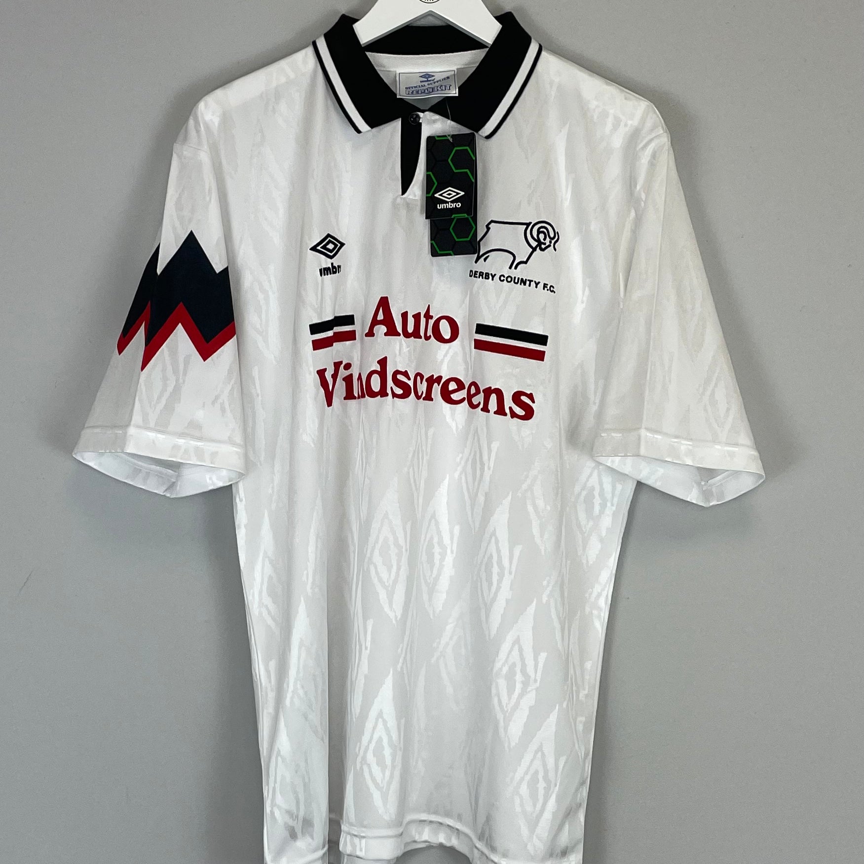 Shop 1991/93 DERBY COUNTY *BNWT* RE-ISSUE HOME SHIRT (L) UMBRO, classic football shirts, vintage football shirts & retro soccer jerseys at Cult Kits