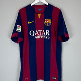 2014/15 BARCELONA SUAREZ #9 HOME SHIRT (XL) NIKE