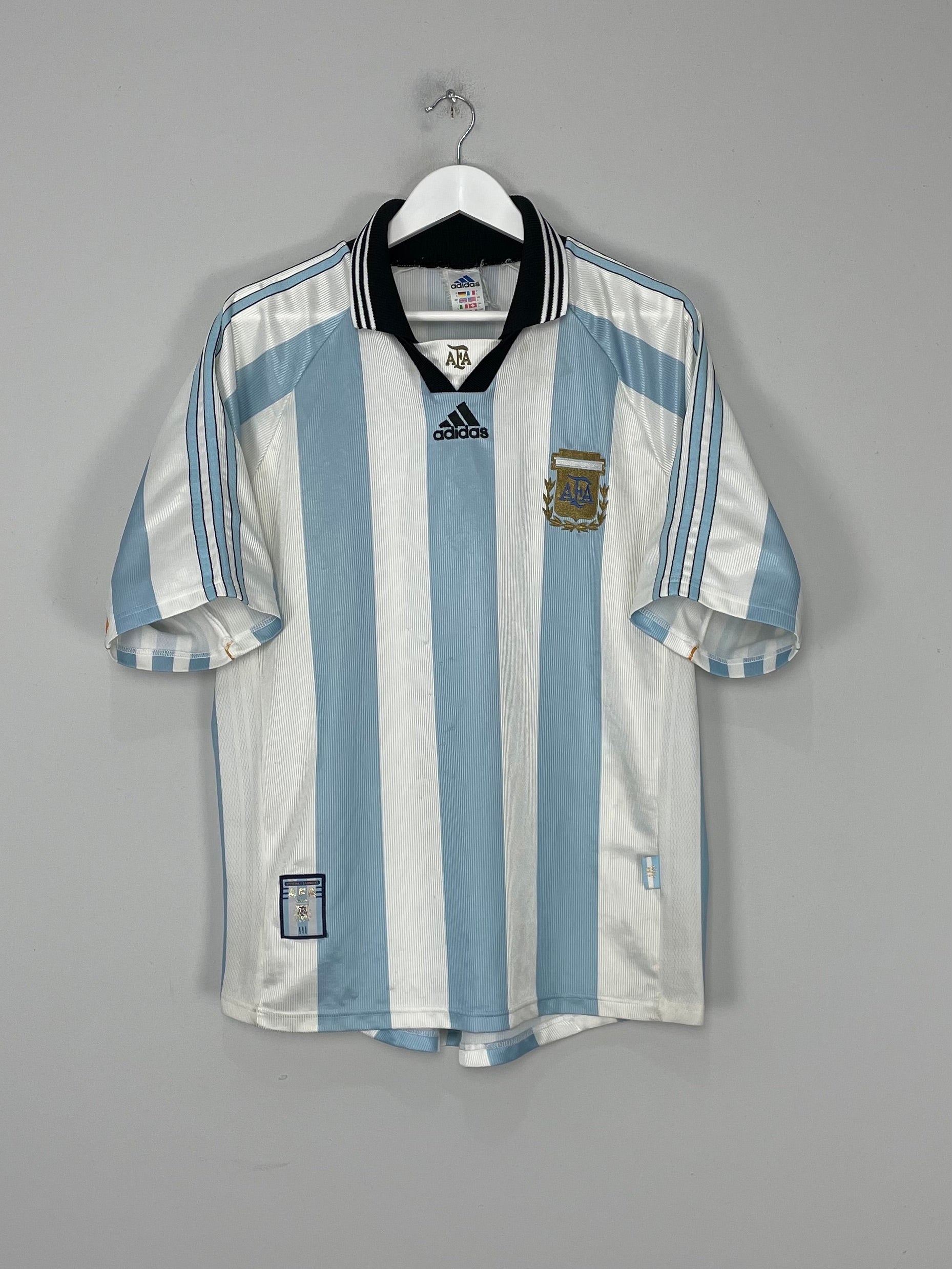 Shop 1998/99 ARGENTINA HOME SHIRT (L) ADIDAS, classic football shirts, vintage football shirts & retro soccer jerseys at Cult Kits