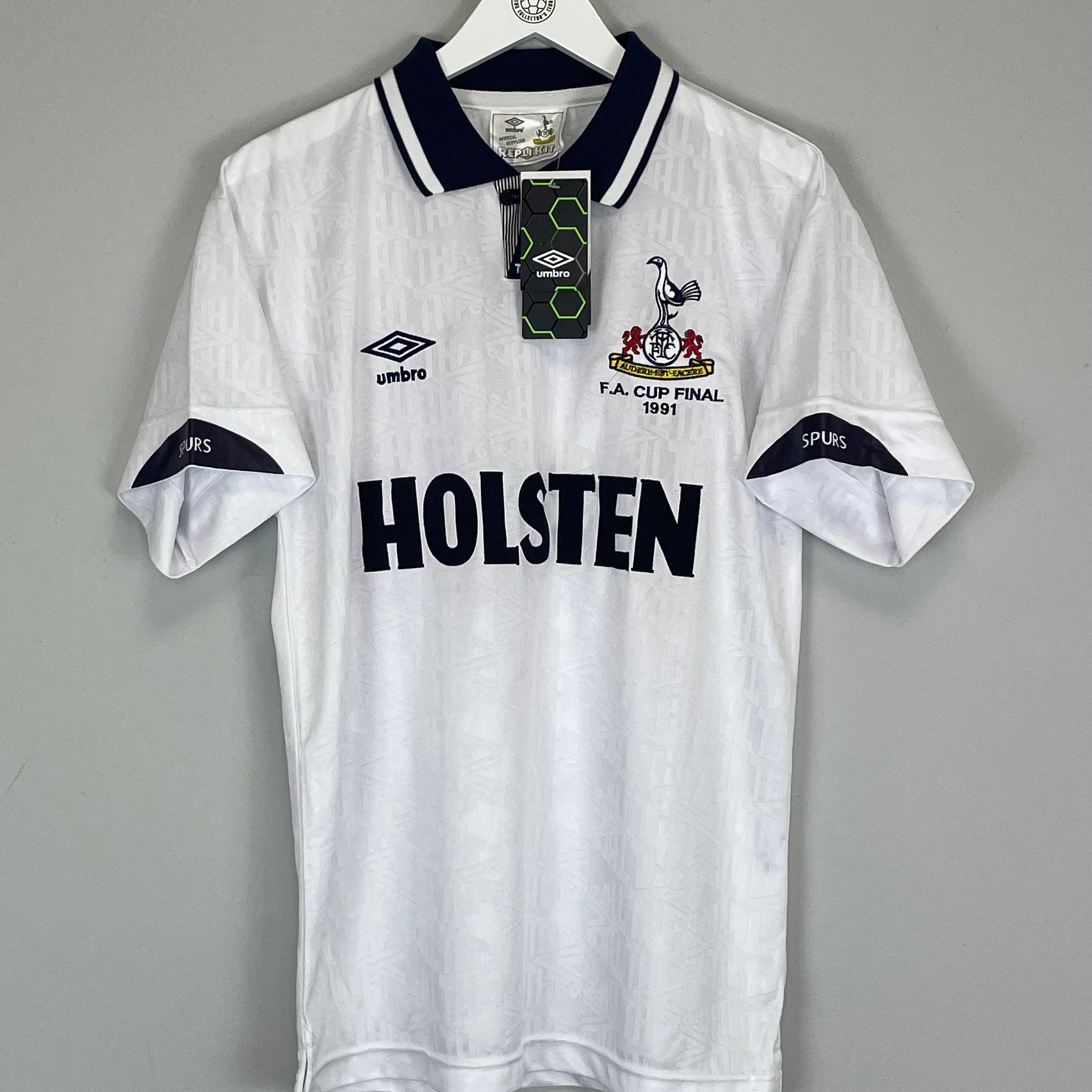 Shop 1991/93 TOTTENHAM *BNWT* RE-ISSUE FA CUP FINAL HOME SHIRT (M) UMBRO, classic football shirts, vintage football shirts & retro soccer jerseys at Cult Kits