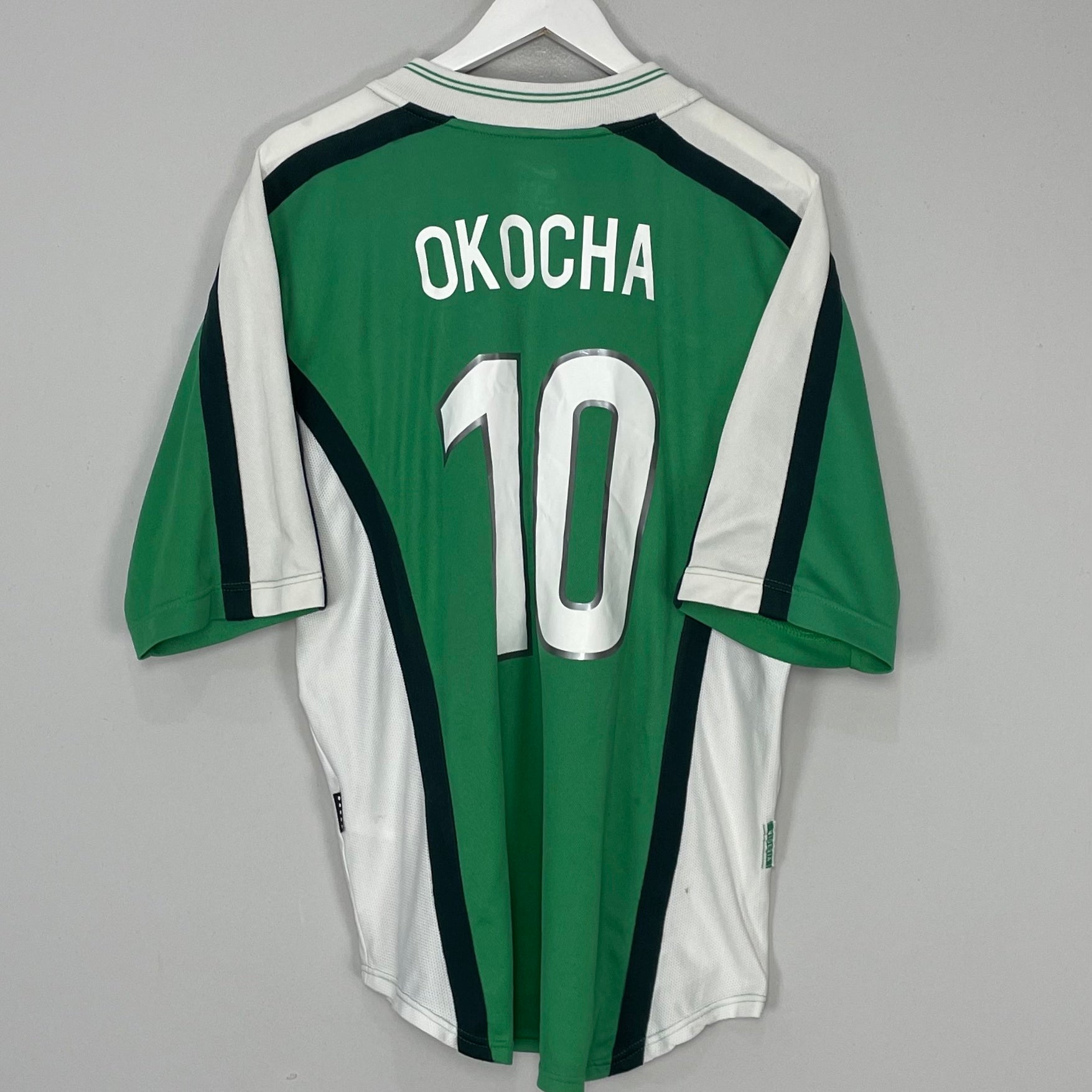 Shop 1998/00 NIGERIA OKOCHA #10 HOME SHIRT (L) NIKE, classic football shirts, vintage football shirts & retro soccer jerseys at Cult Kits