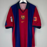 2000/01 BARCELONA KLUIVERT #9 HOME SHIRT (L) NIKE