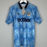 1991/92 MANCHESTER CITY *BNWT* RE-ISSUE HOME SHIRT (L) UMBRO