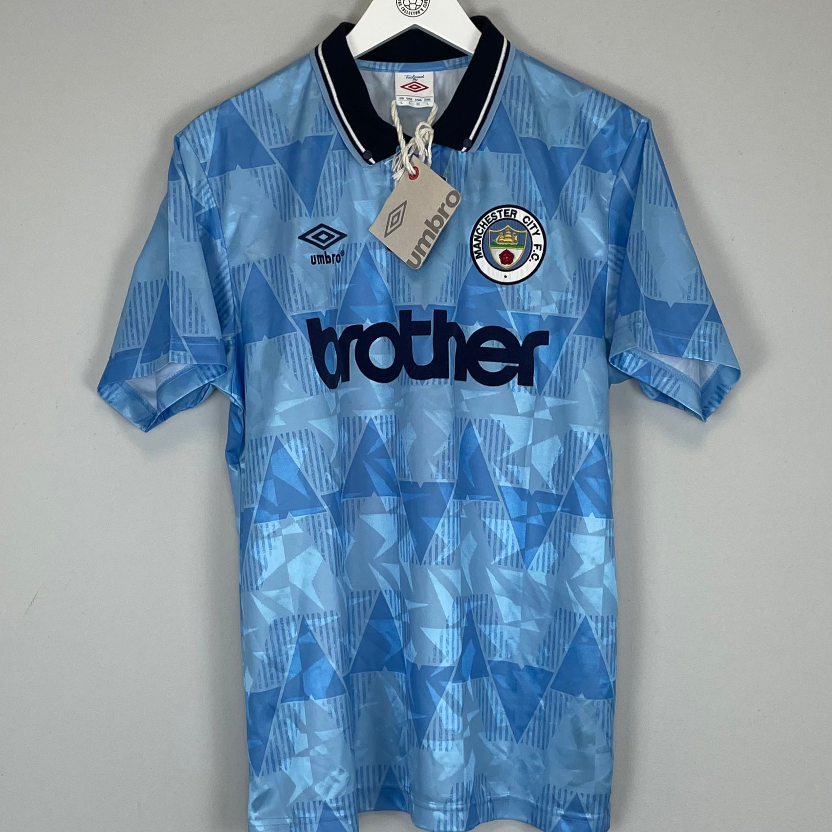 Shop 1991/92 MANCHESTER CITY *BNWT* RE-ISSUE HOME SHIRT (L) UMBRO, classic football shirts, vintage football shirts & retro soccer jerseys at Cult Kits