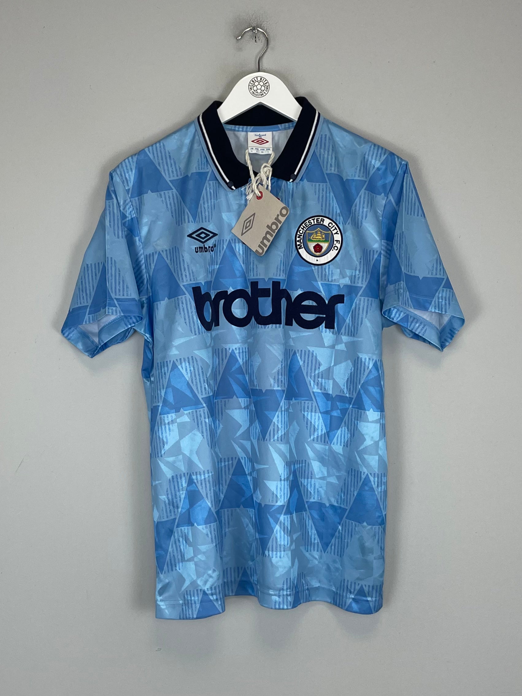 Shop 1991/92 MANCHESTER CITY *BNWT* RE-ISSUE HOME SHIRT (L) UMBRO, classic football shirts, vintage football shirts & retro soccer jerseys at Cult Kits