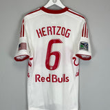 2012/13 NEW YORK RED BULLS HERTZOG #6 *PLAYER ISSUE* HOME SHIRT (L) ADIDAS