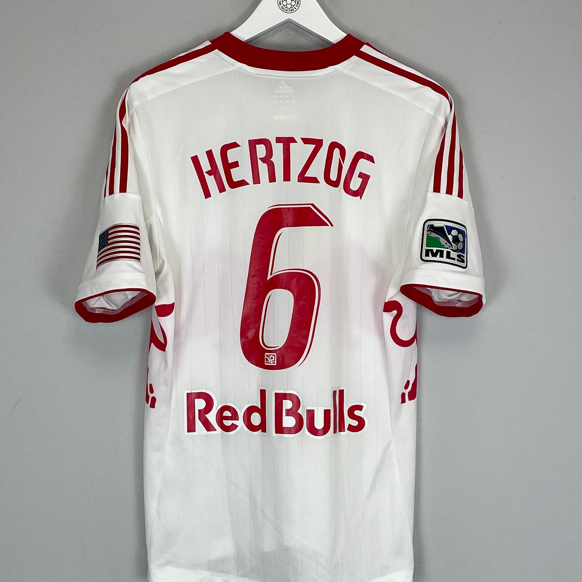 Shop 2012/13 NEW YORK RED BULLS HERTZOG #6 *PLAYER ISSUE* HOME SHIRT (L) ADIDAS, classic football shirts, vintage football shirts & retro soccer jerseys at Cult Kits