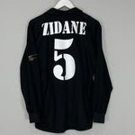 Shop 2001/02 REAL MADRID ZIDANE #5 *CENTENARY* L/S AWAY SHIRT (L) ADIDAS, classic football shirts, vintage football shirts & retro soccer jerseys at Cult Kits