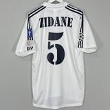 Shop 2001/02 REAL MADRID ZIDANE #5 *CENTENARY* C/L HOME SHIRT (M) ADIDAS, classic football shirts, vintage football shirts & retro soccer jerseys at Cult Kits