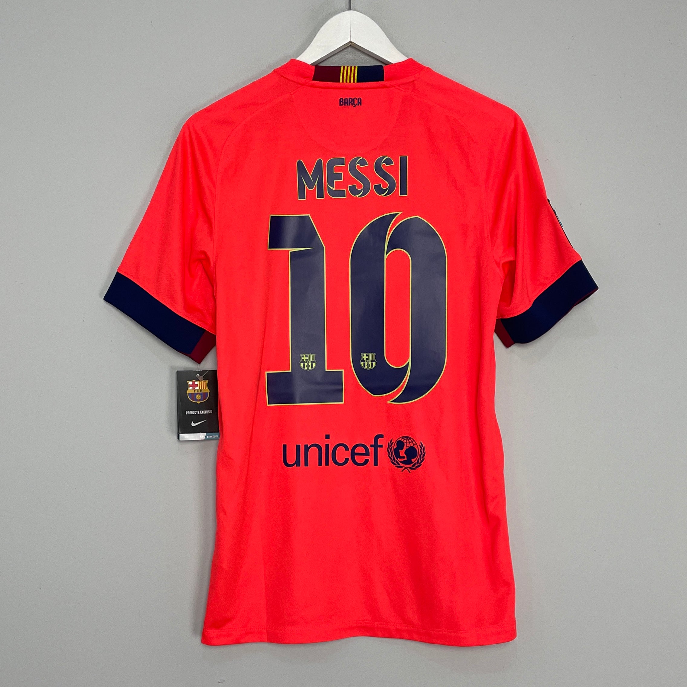 Shop 2014/15 BARCELONA MESSI #10 *BNWT* AWAY SHIRT (S) NIKE, classic football shirts, vintage football shirts & retro soccer jerseys at Cult Kits