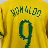 2006/07 BRAZIL RONALDO #9 HOME SHIRT (M) NIKE