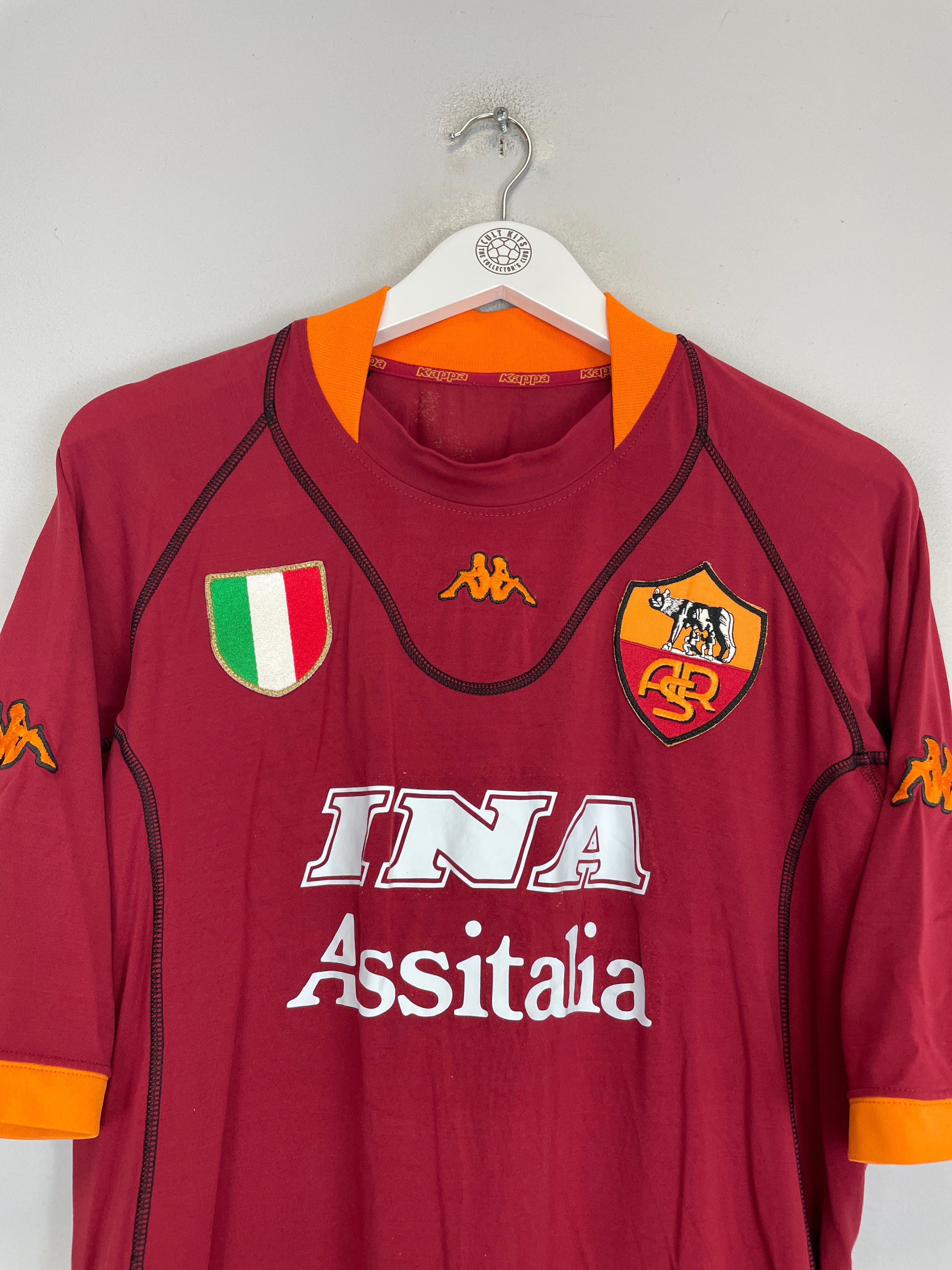 Shop 2001/02 ROMA TOTTI #10 HOME SHIRT (XL) KAPPA, classic football shirts, vintage football shirts & retro soccer jerseys at Cult Kits