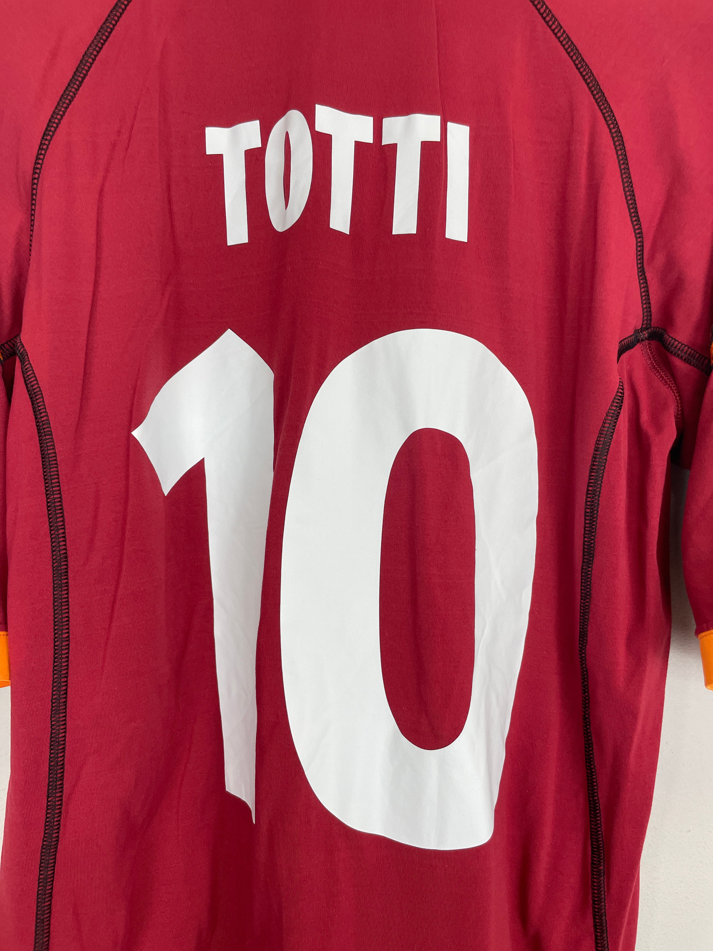 Shop 2001/02 ROMA TOTTI #10 HOME SHIRT (XL) KAPPA, classic football shirts, vintage football shirts & retro soccer jerseys at Cult Kits