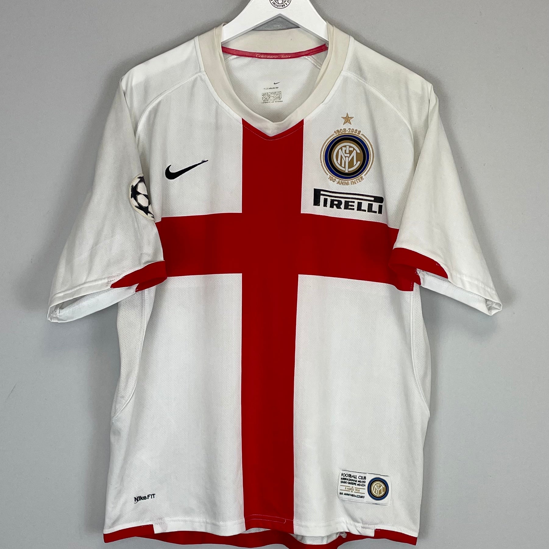 Shop 2007/08 INTER MILAN *CENTENARY* C/L AWAY SHIRT (M) NIKE, classic football shirts, vintage football shirts & retro soccer jerseys at Cult Kits