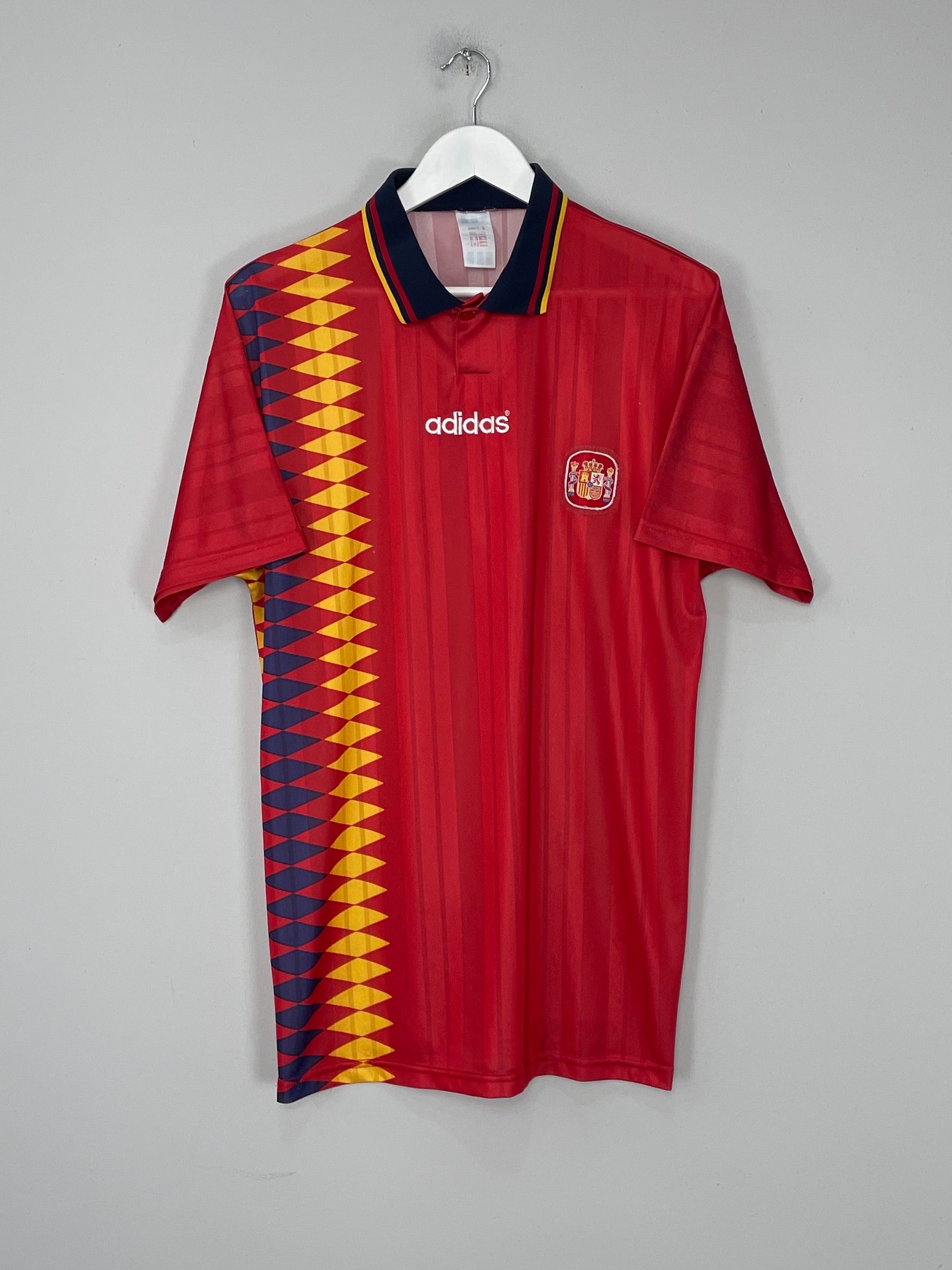 Shop 1994/96 SPAIN HOME SHIRT (L) ADIDAS, classic football shirts, vintage football shirts & retro soccer jerseys at Cult Kits