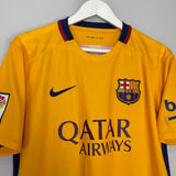 Shop 2015/16 BARCELONA MESSI #10 AWAY SHIRT (M) NIKE, classic football shirts, vintage football shirts & retro soccer jerseys at Cult Kits