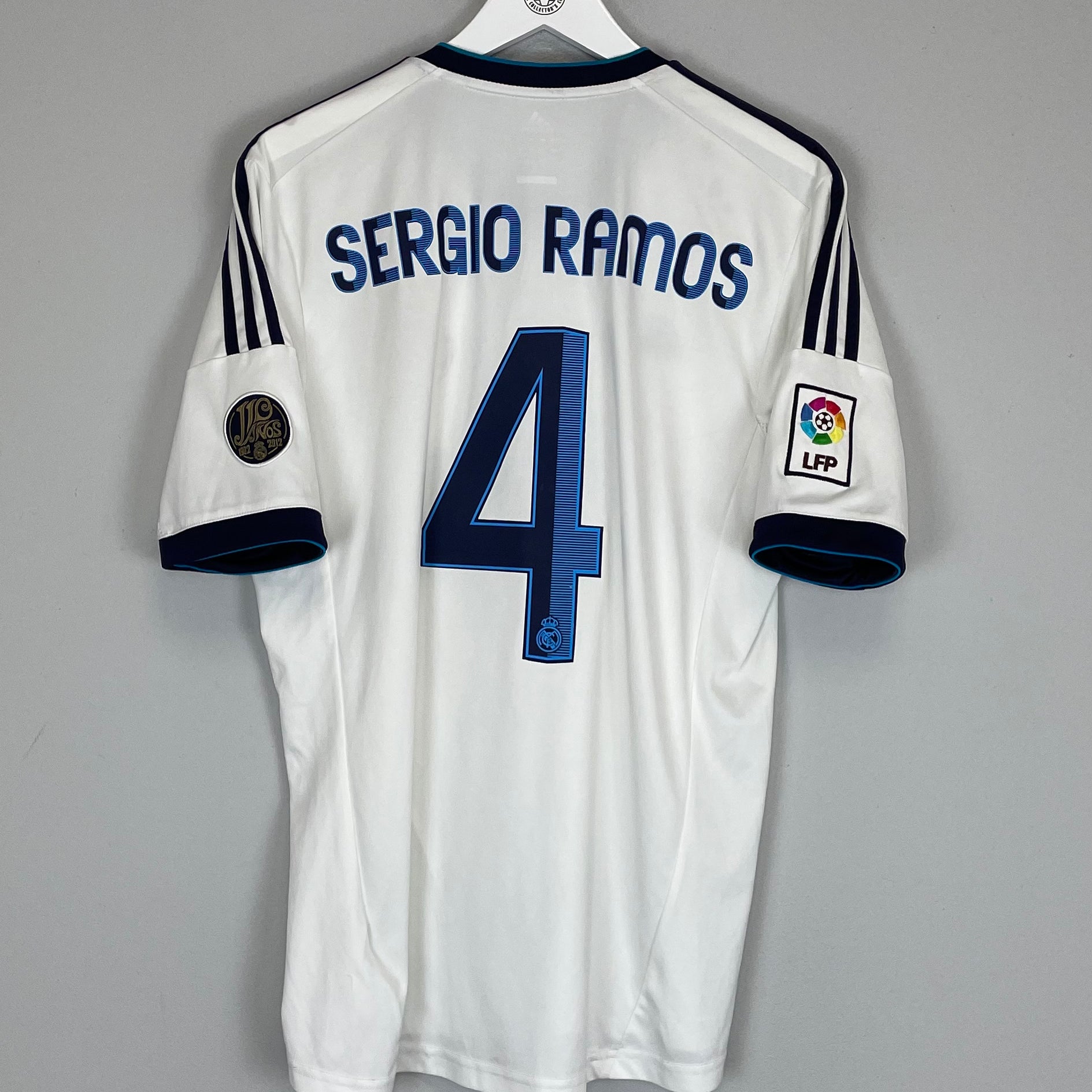Shop 2012/13 REAL MADRID SERGIO RAMOS #4 HOME SHIRT (L) ADIDAS, classic football shirts, vintage football shirts & retro soccer jerseys at Cult Kits