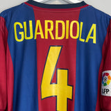 1998/00 BARCELONA GUARDIOLA #4 HOME SHIRT (XL) NIKE