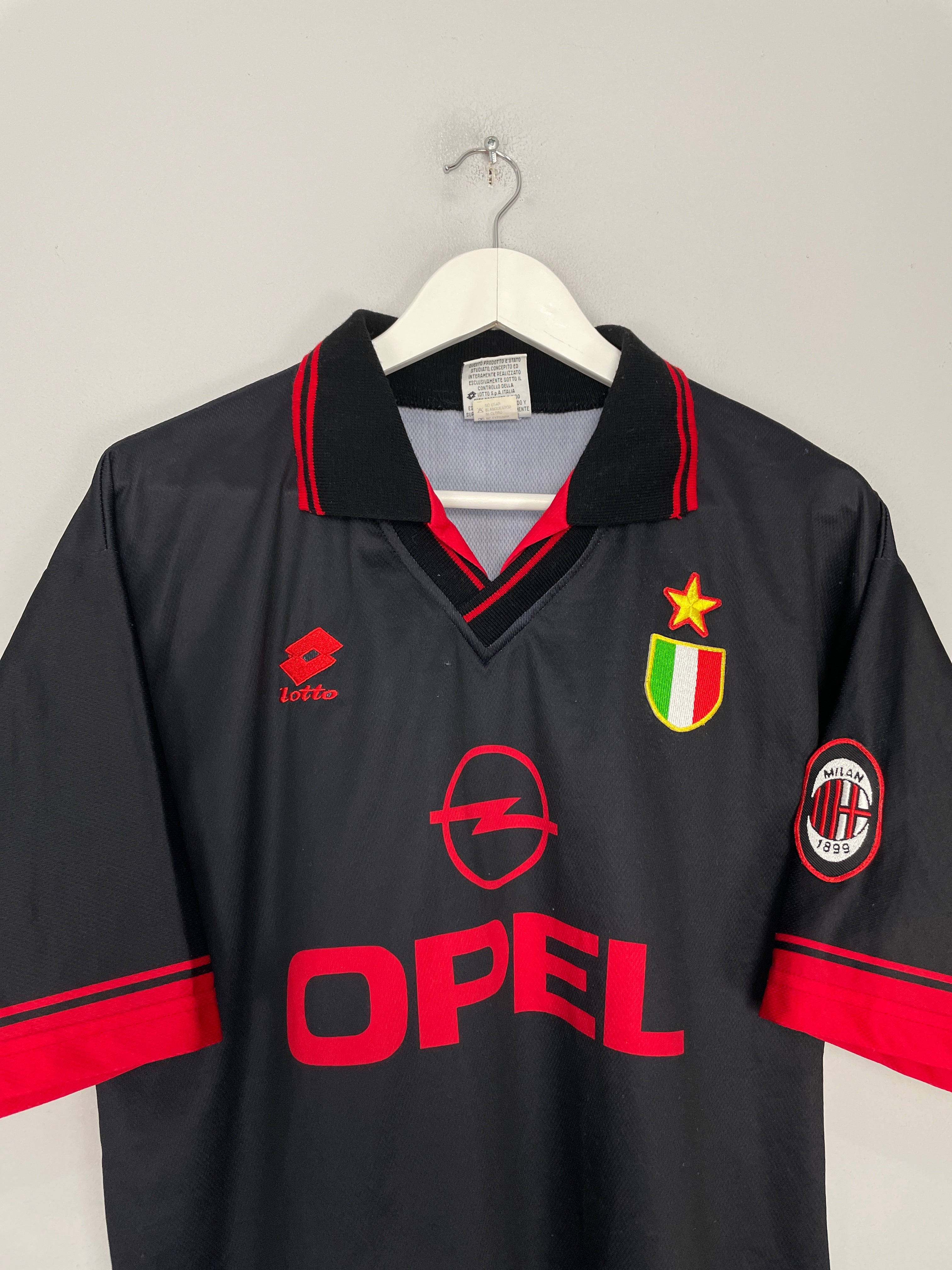 Shop 1996/97 AC MILAN MALDINI #3 THIRD SHIRT (L) LOTTO, classic football shirts, vintage football shirts & retro soccer jerseys at Cult Kits