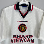 Shop 1996/97 MANCHESTER UNITED CANTONA #7 AWAY SHIRT (XL) UMBRO, classic football shirts, vintage football shirts & retro soccer jerseys at Cult Kits