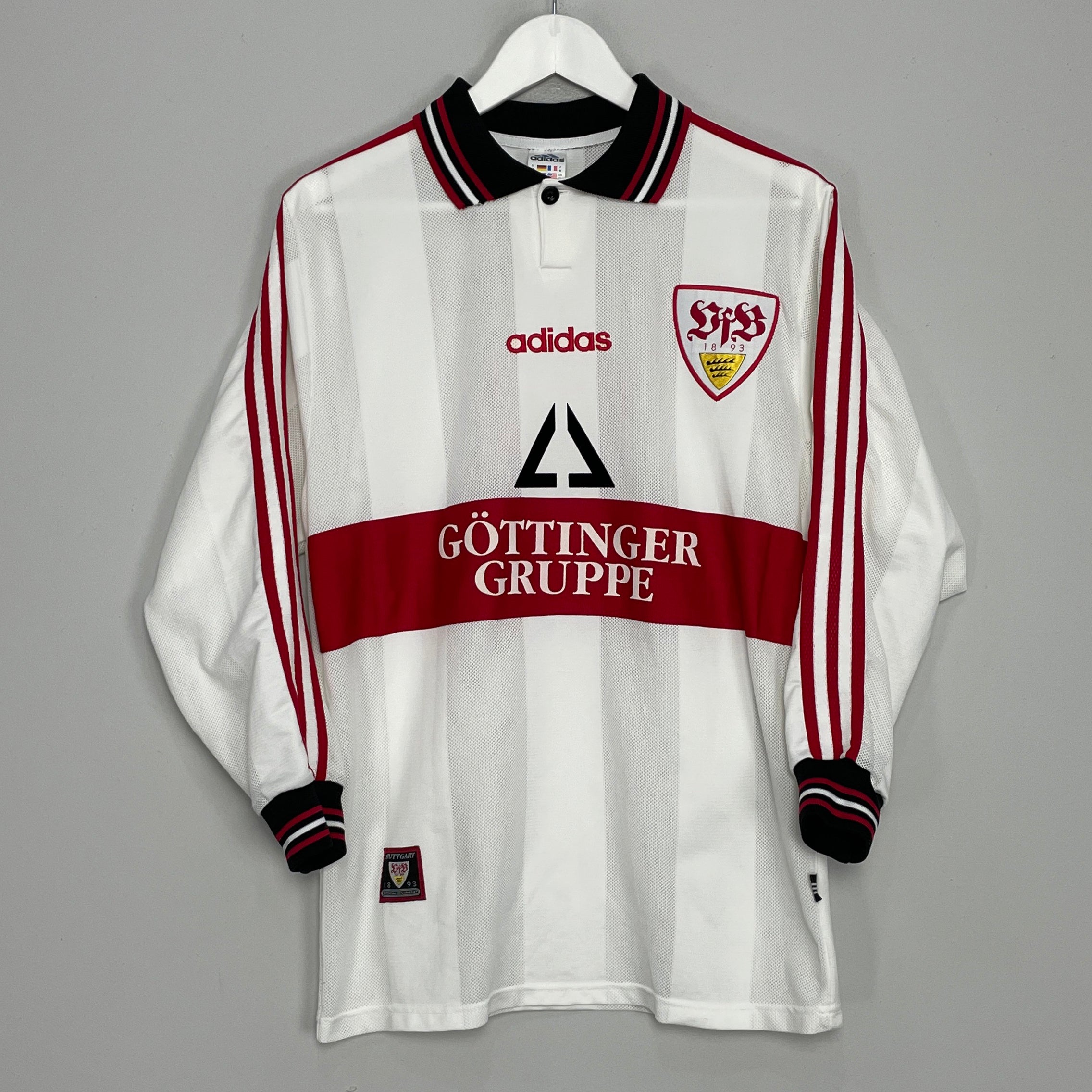 Shop 1997/98 STUTTGART #9 L/S HOME SHIRT (M) ADIDAS, classic football shirts, vintage football shirts & retro soccer jerseys at Cult Kits