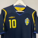 Shop 2008/09 SWEDEN IBRAHIMOVIC #9 AWAY SHIRT (L) UMBRO, classic football shirts, vintage football shirts & retro soccer jerseys at Cult Kits