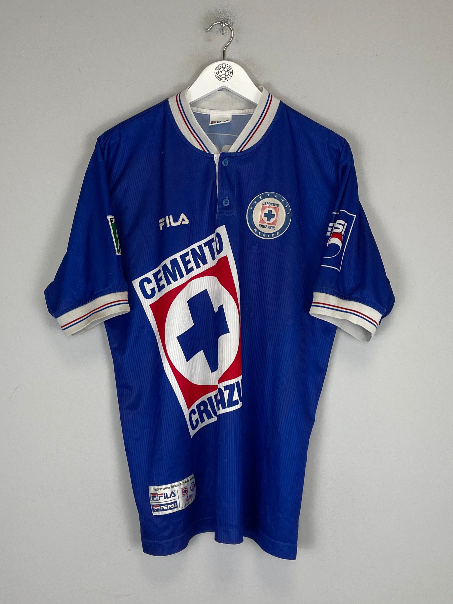 Shop 1998/99 CRUZ AZUL HOME SHIRT (L) FILA, classic football shirts, vintage football shirts & retro soccer jerseys at Cult Kits