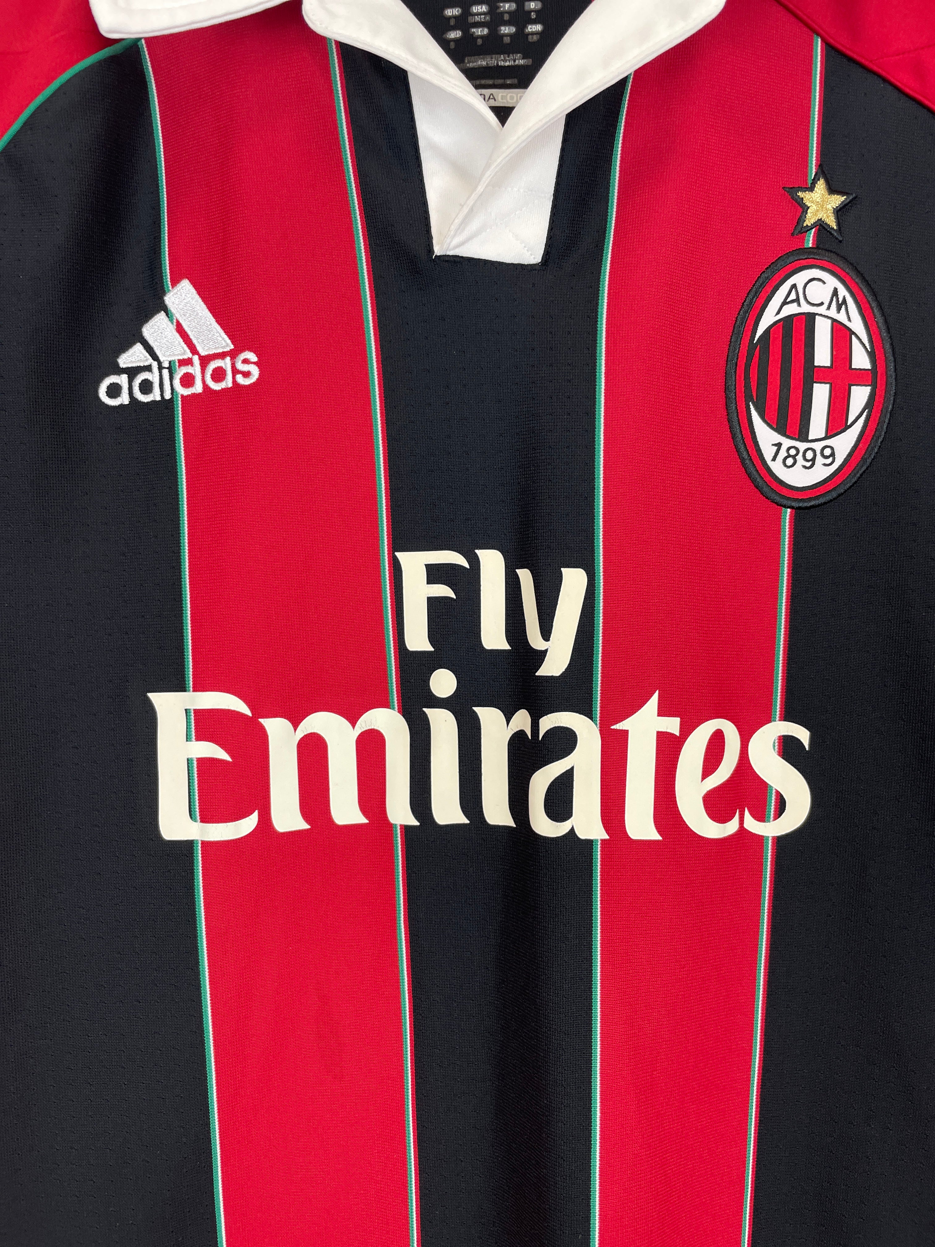 Shop 2012/13 AC MILAN ROBINHO #7 L/S C/L HOME SHIRT (S) ADIDAS, classic football shirts, vintage football shirts & retro soccer jerseys at Cult Kits
