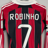 Shop 2012/13 AC MILAN ROBINHO #7 L/S C/L HOME SHIRT (S) ADIDAS, classic football shirts, vintage football shirts & retro soccer jerseys at Cult Kits