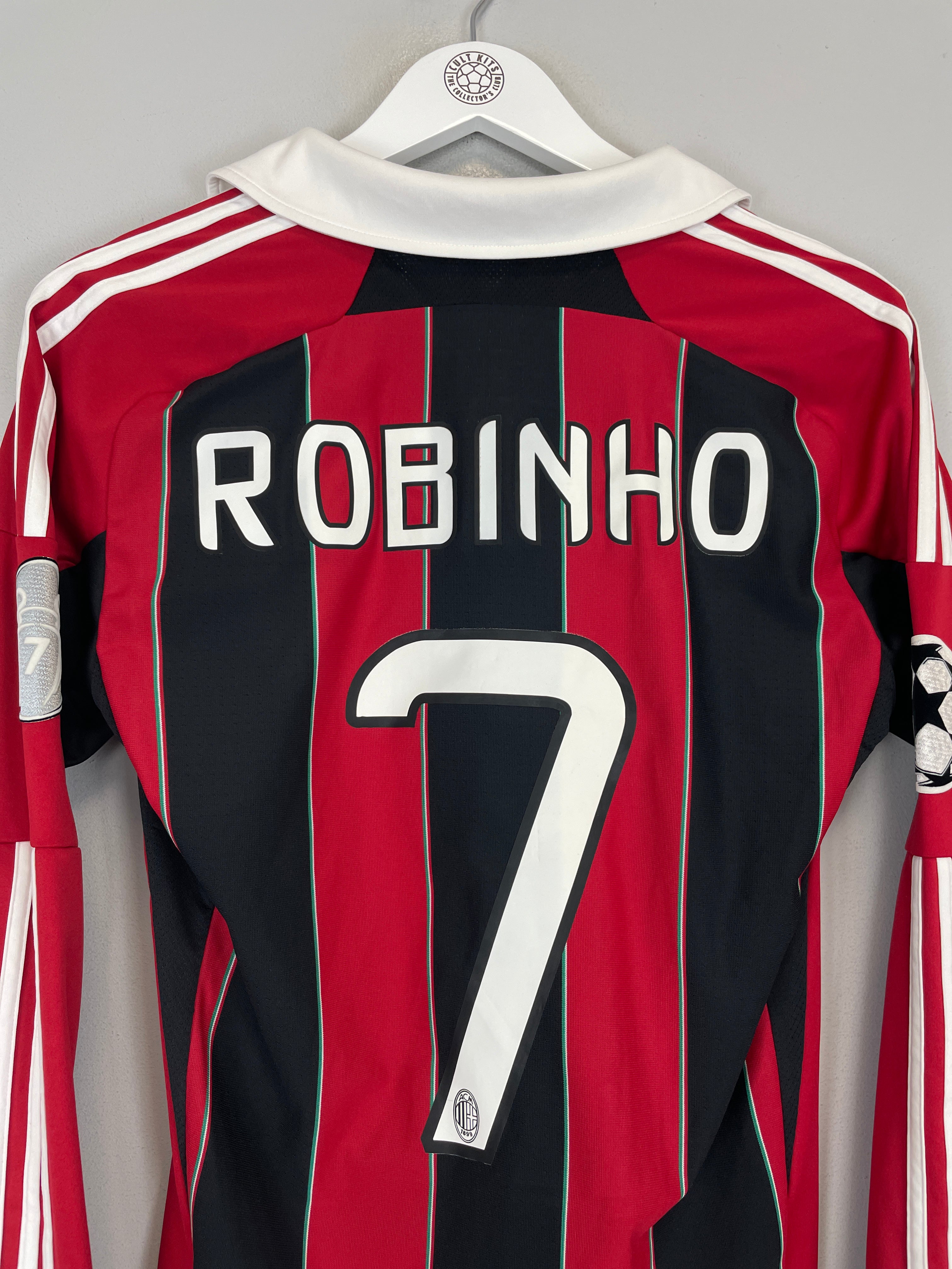 Shop 2012/13 AC MILAN ROBINHO #7 L/S C/L HOME SHIRT (S) ADIDAS, classic football shirts, vintage football shirts & retro soccer jerseys at Cult Kits