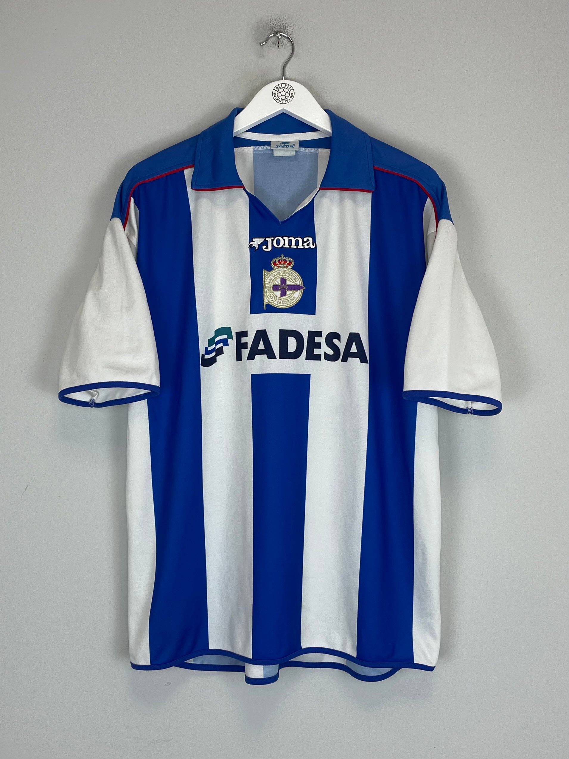 Shop 2001/02 DEPORTIVO LA CORUNA DJALMINHA #8 HOME SHIRT (M) JOMA, classic football shirts, vintage football shirts & retro soccer jerseys at Cult Kits