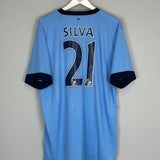 2014/15 MANCHESTER CITY SILVA #21 HOME SHIRT (XL) NIKE