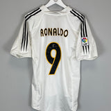 2004/05 REAL MADRID RONALDO #9 HOME SHIRT (M) ADIDAS