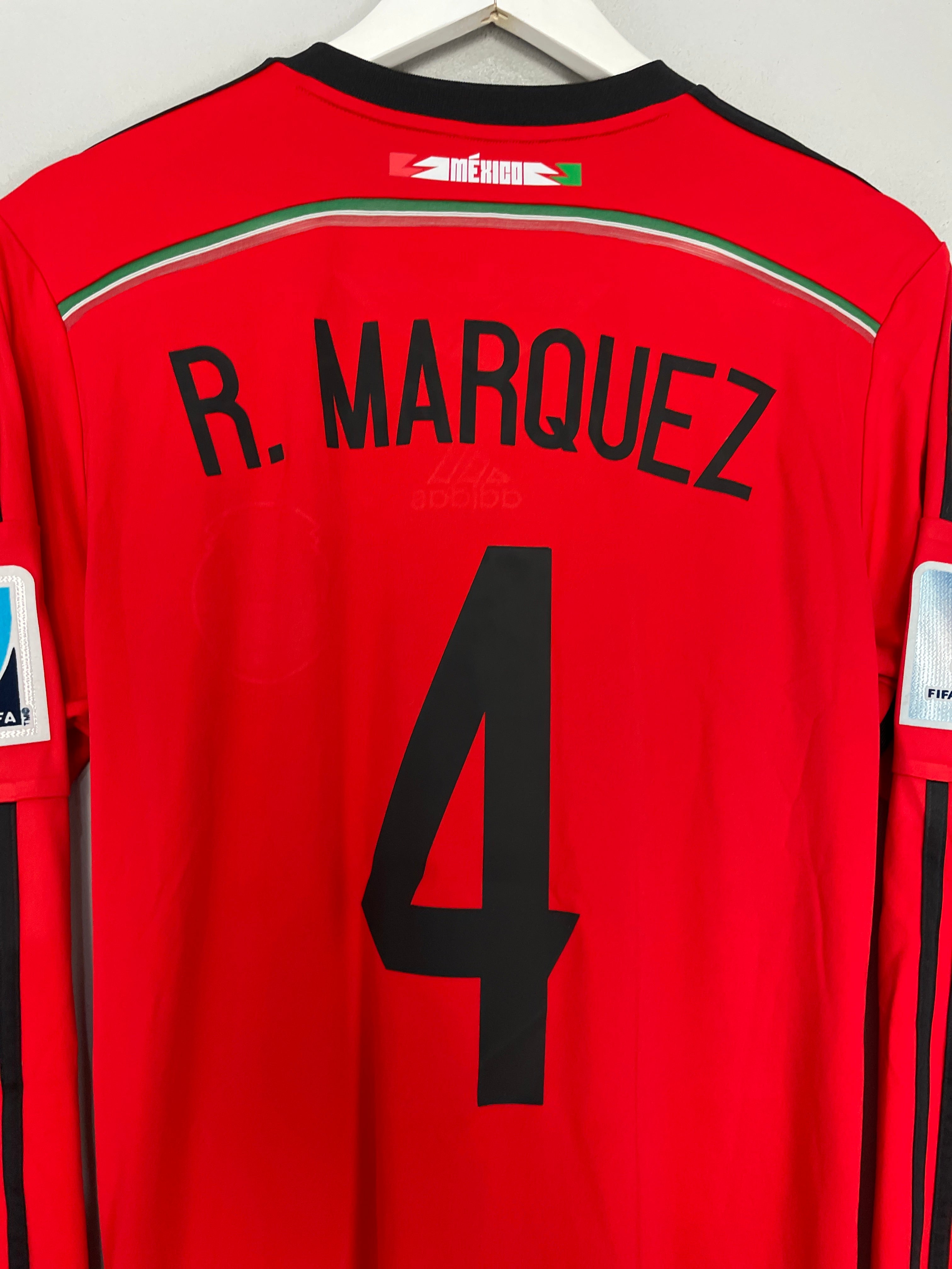 Shop 2014/15 MEXICO R.MARQUEZ #4 L/S AWAY SHIRT (M) ADIDAS, classic football shirts, vintage football shirts & retro soccer jerseys at Cult Kits