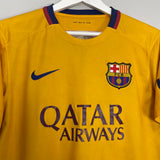Shop 2015/16 BARCELONA MESSI #10 AWAY SHIRT (M) NIKE, classic football shirts, vintage football shirts & retro soccer jerseys at Cult Kits