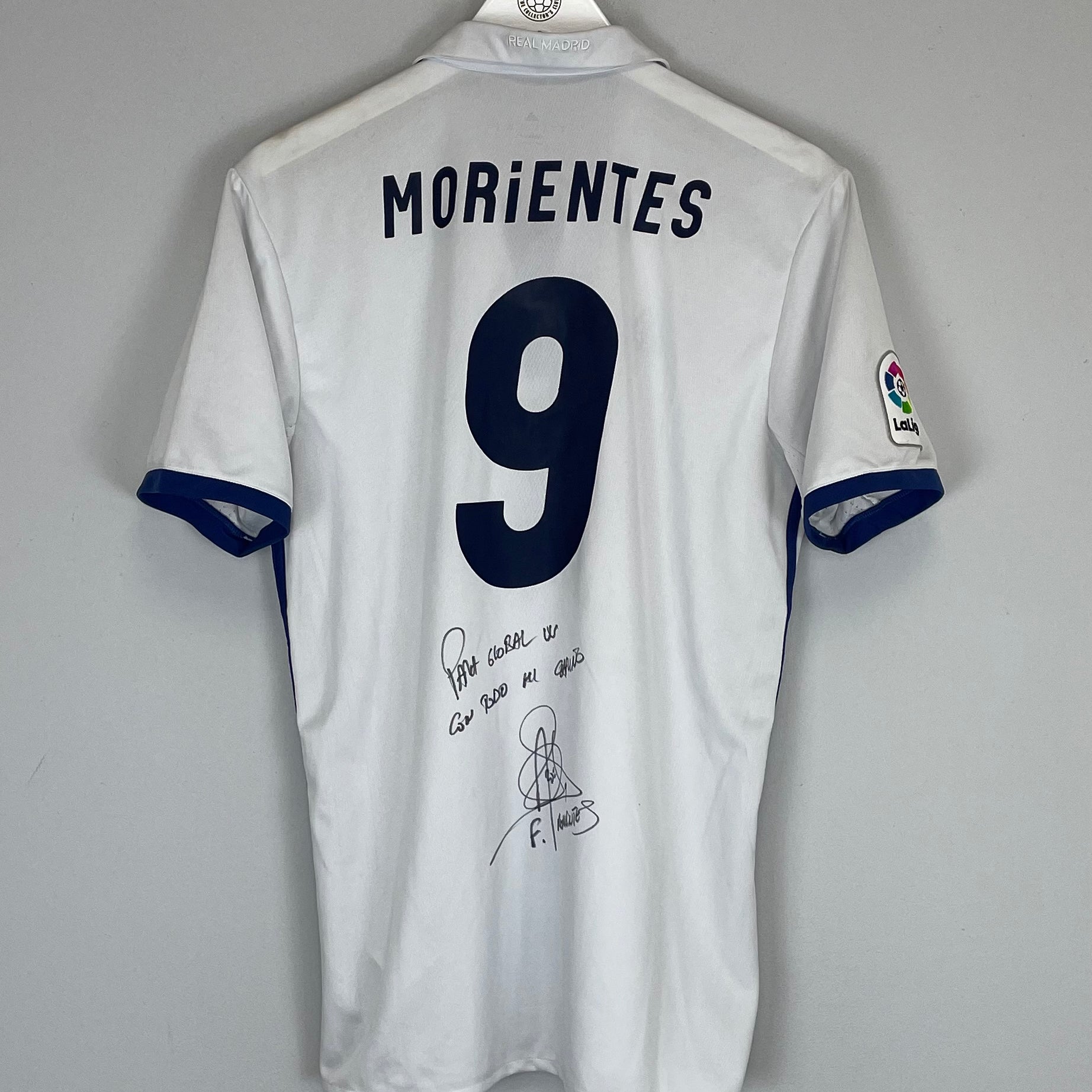Shop 2016/17 REAL MADRID F.MORIENTES #9 *SIGNED* HOME SHIRT (M) ADIDAS, classic football shirts, vintage football shirts & retro soccer jerseys at Cult Kits