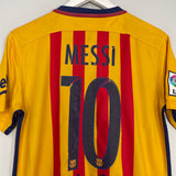 Shop 2015/16 BARCELONA MESSI #10 AWAY SHIRT (M) NIKE, classic football shirts, vintage football shirts & retro soccer jerseys at Cult Kits