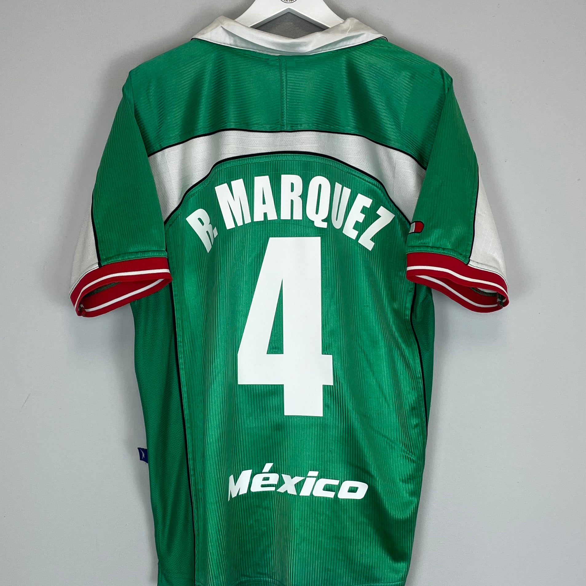 Shop 2000/01 MEXICO R.MARQUEZ #4 HOME SHIRT (M) ATLETICA, classic football shirts, vintage football shirts & retro soccer jerseys at Cult Kits
