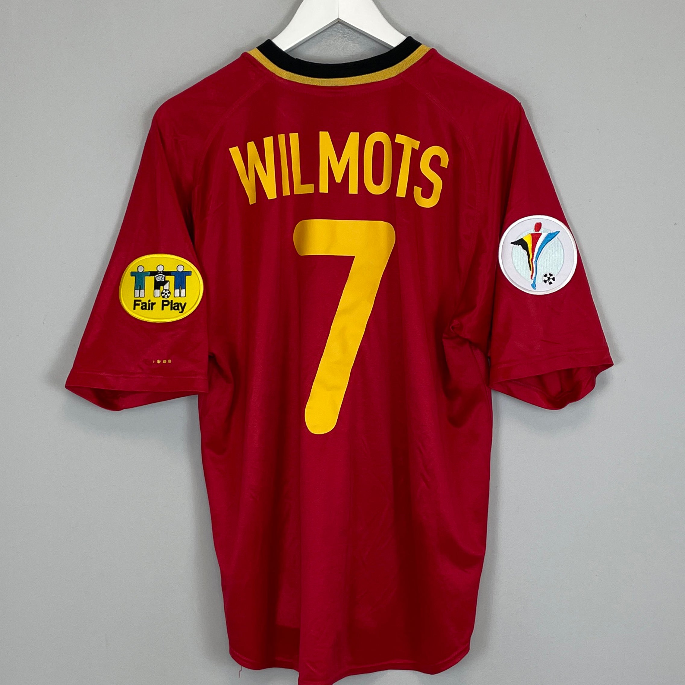 Shop 2000/02 BELGIUM WILMOTS #7 HOME SHIRT (S) NIKE, classic football shirts, vintage football shirts & retro soccer jerseys at Cult Kits