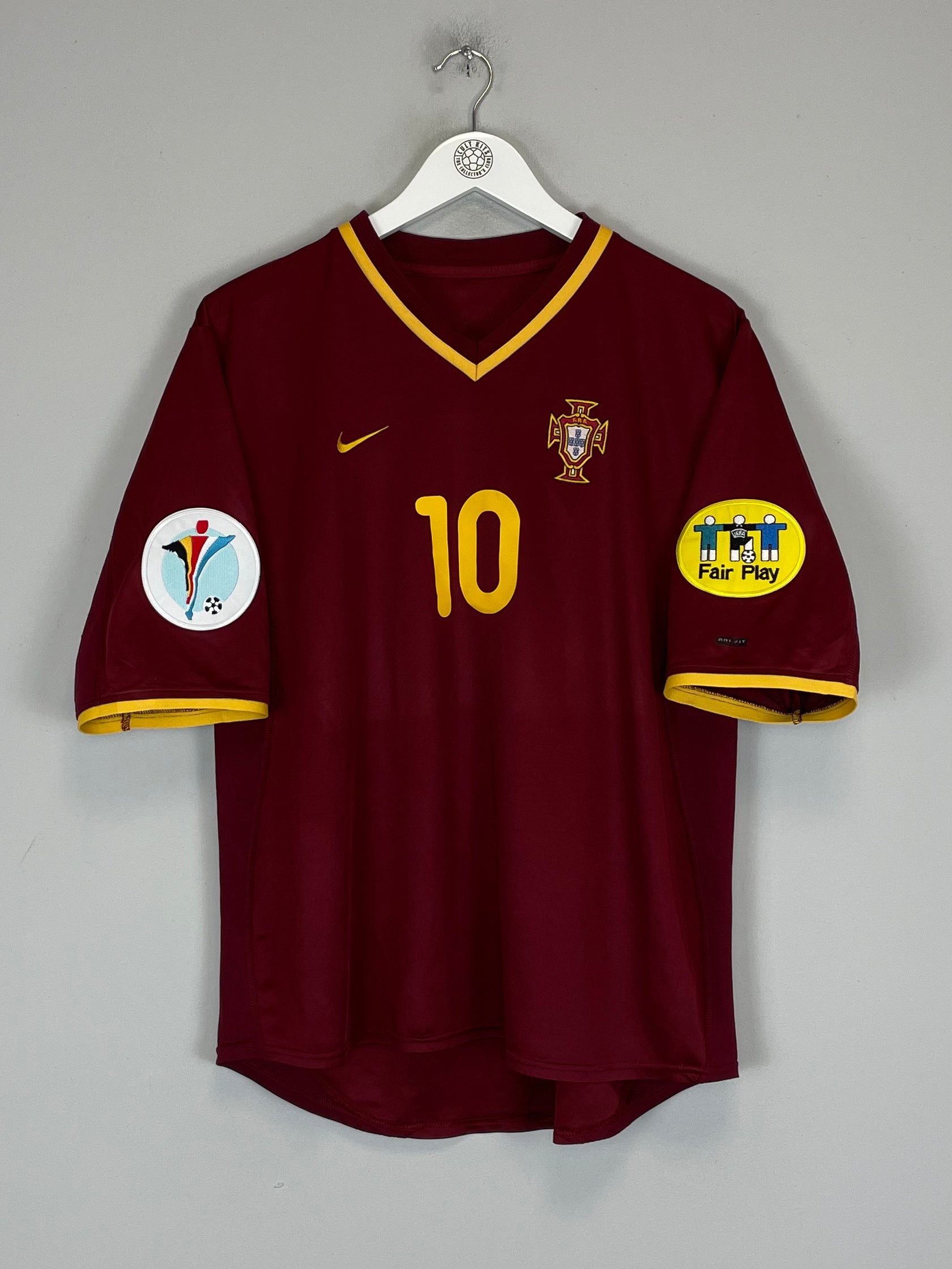 Shop 2000/02 PORTUGAL RUI COSTA #10 HOME SHIRT (M) NIKE, classic football shirts, vintage football shirts & retro soccer jerseys at Cult Kits