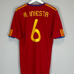 Shop 2009/10 SPAIN A.INIESTA #6 HOME SHIRT (L) ADIDAS, classic football shirts, vintage football shirts & retro soccer jerseys at Cult Kits