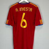 Shop 2009/10 SPAIN A.INIESTA #6 HOME SHIRT (L) ADIDAS, classic football shirts, vintage football shirts & retro soccer jerseys at Cult Kits